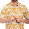 Aloha Net Short Sleeve Button Down Shirt - Orange