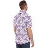 Aloha Net Short Sleeve Button Down Shirt - Purple