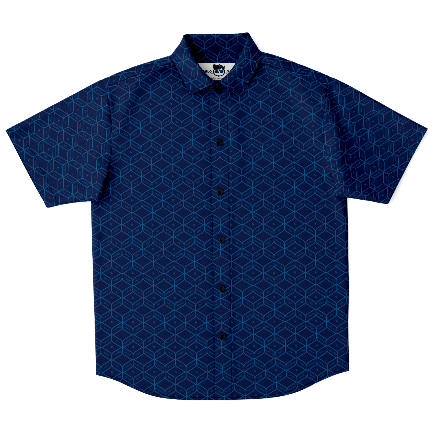 Modulo Short Sleeve Button Down Shirt - Navy