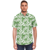 Aloha Net Short Sleeve Button Down Shirt - Green