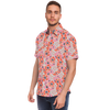 Hexabiscus Short Sleeve Button Down Shirt - Pink