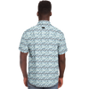 Lots&#39;o Languages Short Sleeve Button Down Shirt - Blue