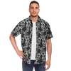 Hexabiscus Short Sleeve Button Down Shirt - Black