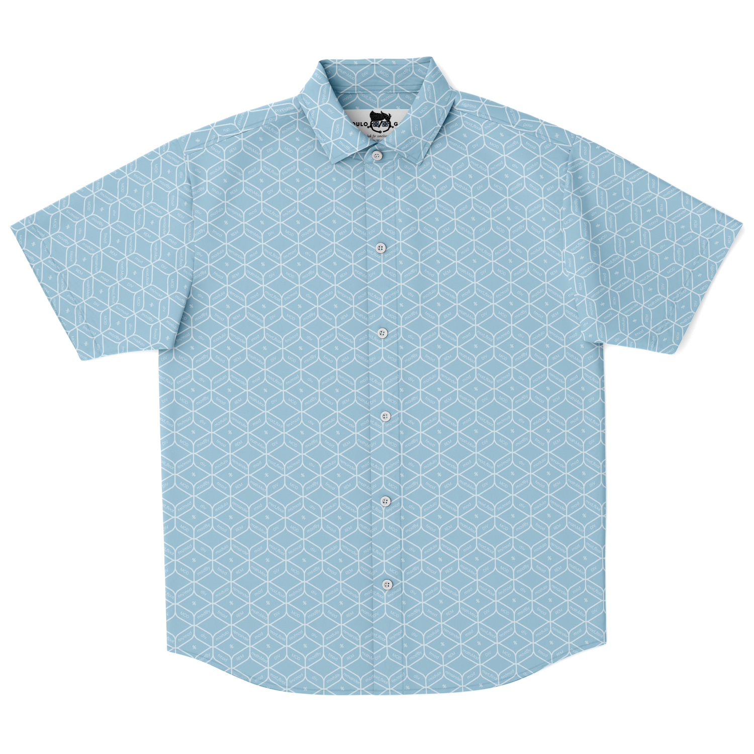 Modulo Short Sleeve Button Down Shirt - Baby Blue