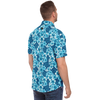 Hexabiscus Short Sleeve Button Down Shirt - Blue