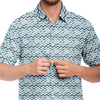 Lots&#39;o Languages Short Sleeve Button Down Shirt - Blue