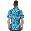 Hexabiscus Short Sleeve Button Down Shirt - Blue