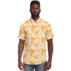 Aloha Net Short Sleeve Button Down Shirt - Orange