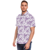 Aloha Net Short Sleeve Button Down Shirt - Purple