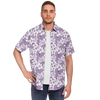 Aloha Net Short Sleeve Button Down Shirt - Purple