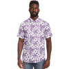 Aloha Net Short Sleeve Button Down Shirt - Purple