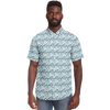 Lots&#39;o Languages Short Sleeve Button Down Shirt - Blue