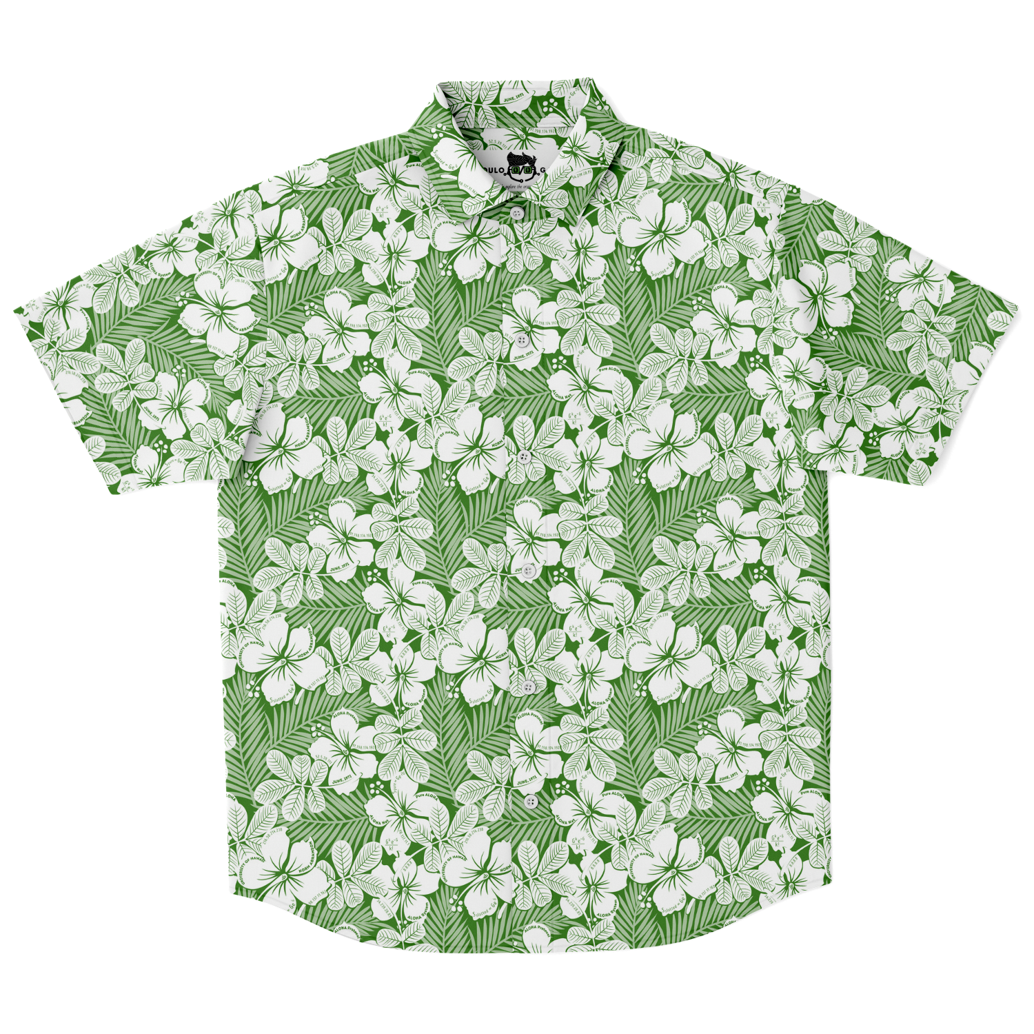 Aloha Net Short Sleeve Button Down Shirt - Green