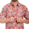 Hexabiscus Short Sleeve Button Down Shirt - Pink