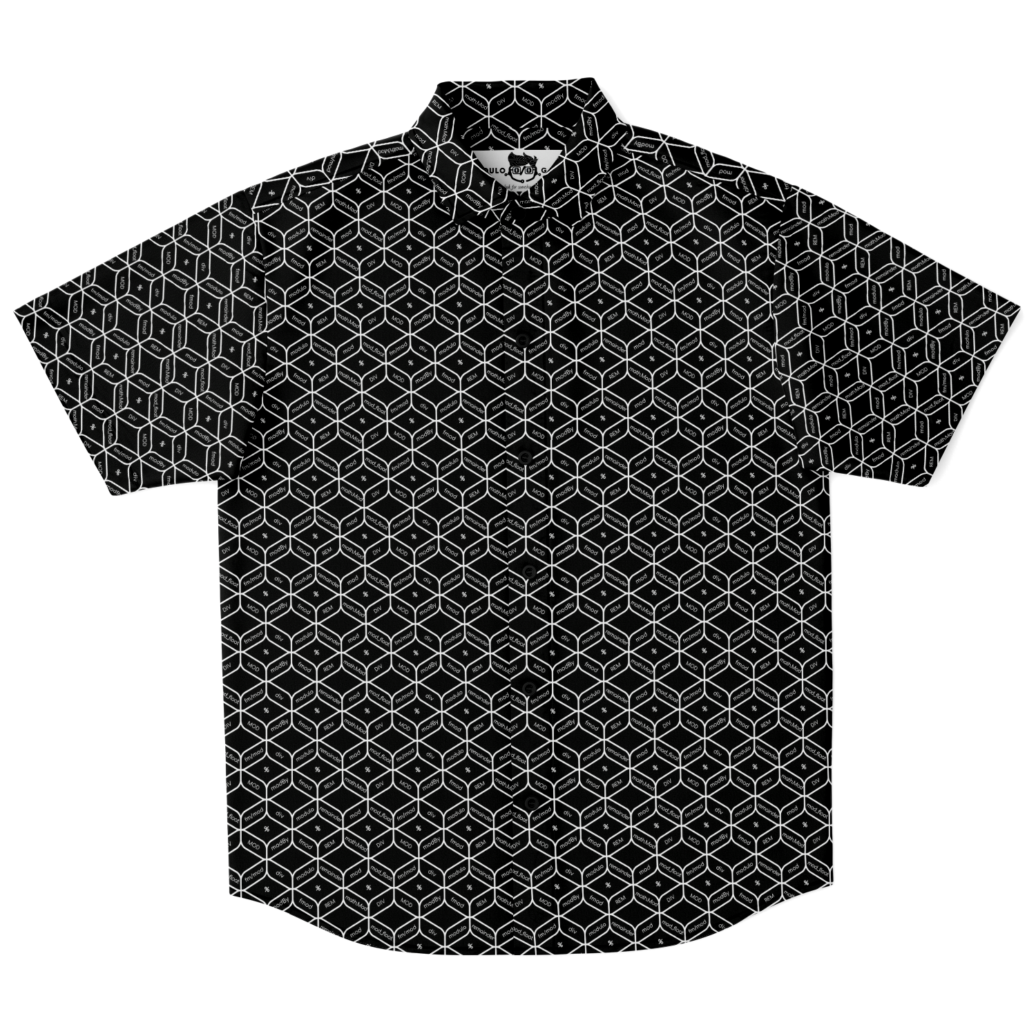 Modulo Short Sleeve Button Down Shirt - Black