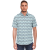 Lots&#39;o Languages Short Sleeve Button Down Shirt - Blue