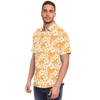 Aloha Net Short Sleeve Button Down Shirt - Orange