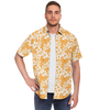 Aloha Net Short Sleeve Button Down Shirt - Orange