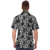 Hexabiscus Short Sleeve Button Down Shirt - Black