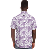 Aloha Net Short Sleeve Button Down Shirt - Purple