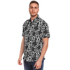 Hexabiscus Short Sleeve Button Down Shirt - Black