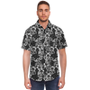 Hexabiscus Short Sleeve Button Down Shirt - Black