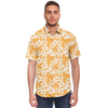 Aloha Net Short Sleeve Button Down Shirt - Orange