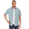 Lots&#39;o Languages Short Sleeve Button Down Shirt - Blue